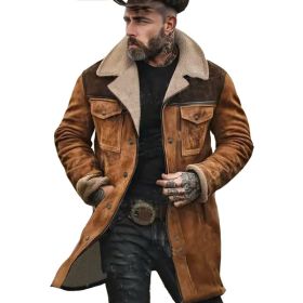 Suede Multicolor Jacket Multi-pocket Zipper (Option: Camel-L)