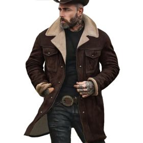 Suede Multicolor Jacket Multi-pocket Zipper (Option: 5183 coffee brown solid color-M)