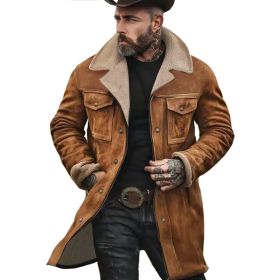 Suede Multicolor Jacket Multi-pocket Zipper (Option: Ginger yellow pure color-M)