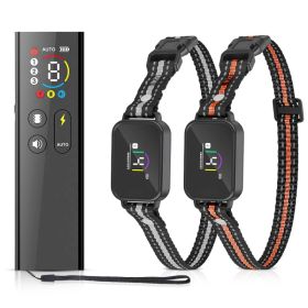 2-in-1 Dog Shock and Bark Collar Dog Training Collar with Remote 1/2/3 Collars(Options) Rechargeable IP68 Waterproof with 3 Channels for Medium a (Option: With 2 Collar)