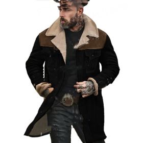 Suede Multicolor Jacket Multi-pocket Zipper (Option: Black-3XL)